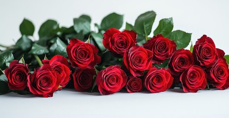 Obraz premium red roses on white background