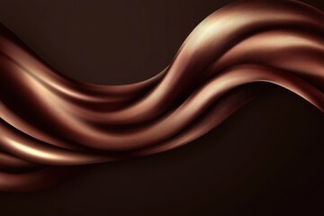 Flowing silk fabric with rich bronze tones on a dark background, perfect for elegant design use
