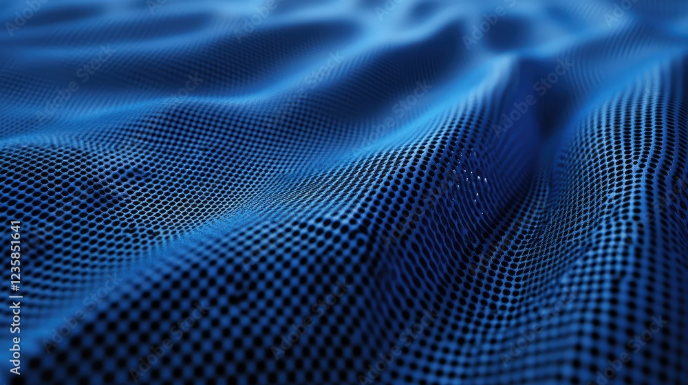 Poster deep blue abstract cloth texture with subtle wave patterns created by play of light and shadow, suit
