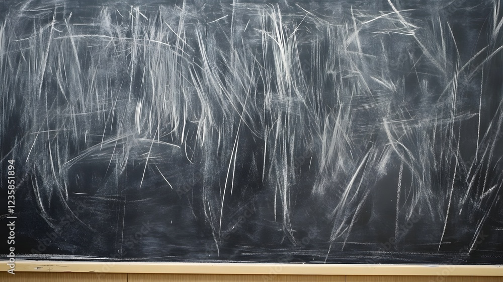 Poster chaotic and dynamic monochrome chalkboard texture with scribbled scratched and intersecting brush st