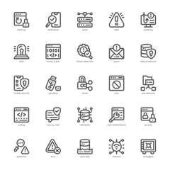 Web Security Icon pack for your website, mobile, presentation, and logo design. Web Security Icon outline design. Vector graphics illustration and editable stroke.