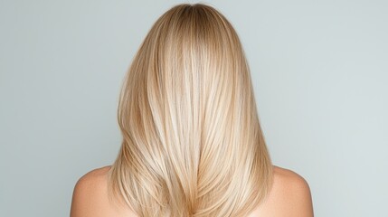 Naklejka premium Woman's long blonde hair, back view, studio shot, beauty