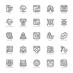 Web Security Icon pack for your website, mobile, presentation, and logo design. Web Security Icon outline design. Vector graphics illustration and editable stroke.