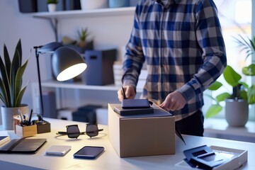 Modern Tech Unboxing at a Bright Desk Setting