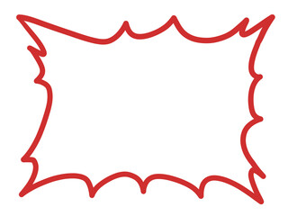 シンプルな叫ぶ吹き出し（線画のみ・赤）