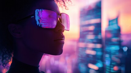 Futuristic Urban Style with Colorful Sunglasses