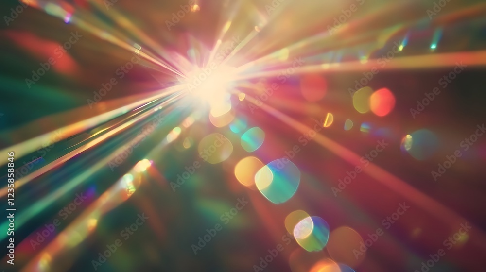 Aufkleber cosmic burst of luminous energy vibrant kaleidoscopic explosion of prismatic radiance illuminating t