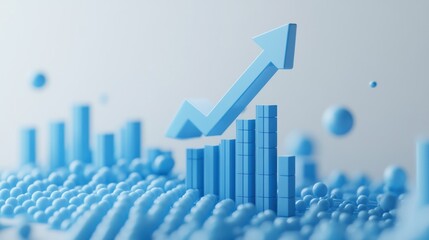 Blue Growth Chart: Upward Trend in Business Success