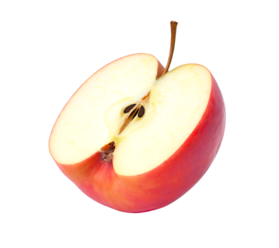 half of apple isolated on white background
