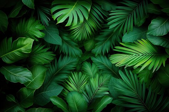surreal mirrored image of green jungle creating almost kaleidoscopic pattern