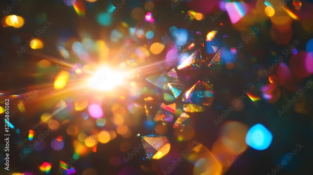 Fototapete dazzling display of multicolored lights reflections and prismatic effects creating a captivating and