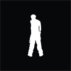 silhouette people set in flat style, isolated, vector