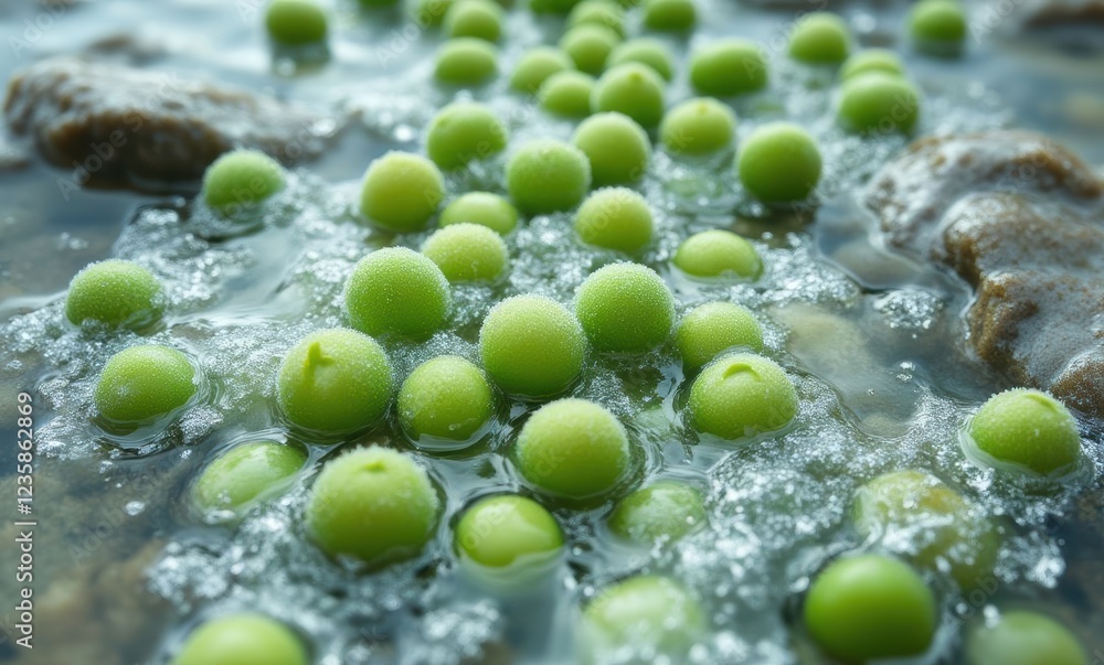 Canvas Prints Green balls floating in clear water