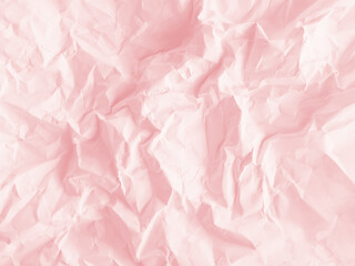 Pink background paper crumpled texture wall abstract grunge wrinkles surface, platform presentation product baby or aesthetics cosmetic beauty, mockup modern empty torn soft canvas sheet element.
