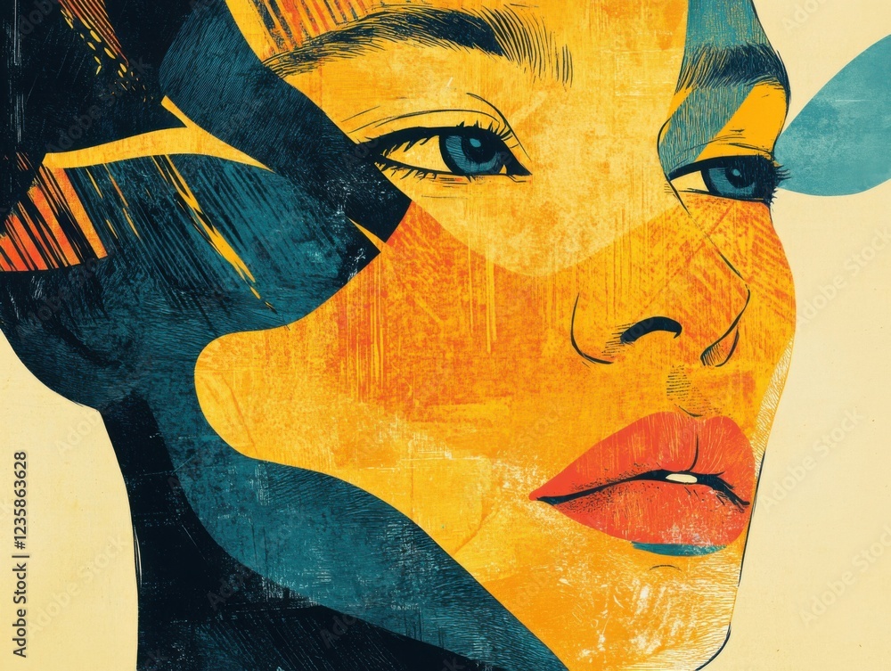 Poster flat color human graphics simplify visual storytelling.