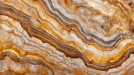 Abstract Natural Stone Surface with Rich Patterns and Warm Tones of Gold, Brown, and Beige, Ideal for Backgrounds, Textures, and Artistic Designs