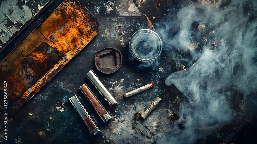 Poster dramatic fiery inferno scene with burning debris and chaos in the aftermath of an intense explosion