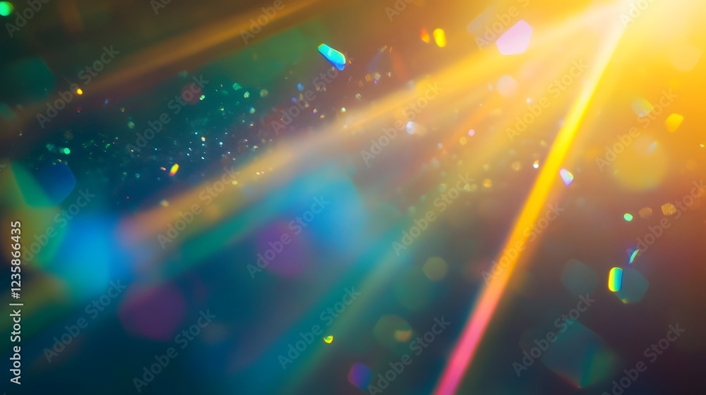 Poster electrifying cosmic eruption of radiant luminescence and prismatic brilliance with dazzling beams of