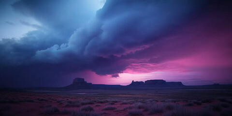 storm clouds over the mountains