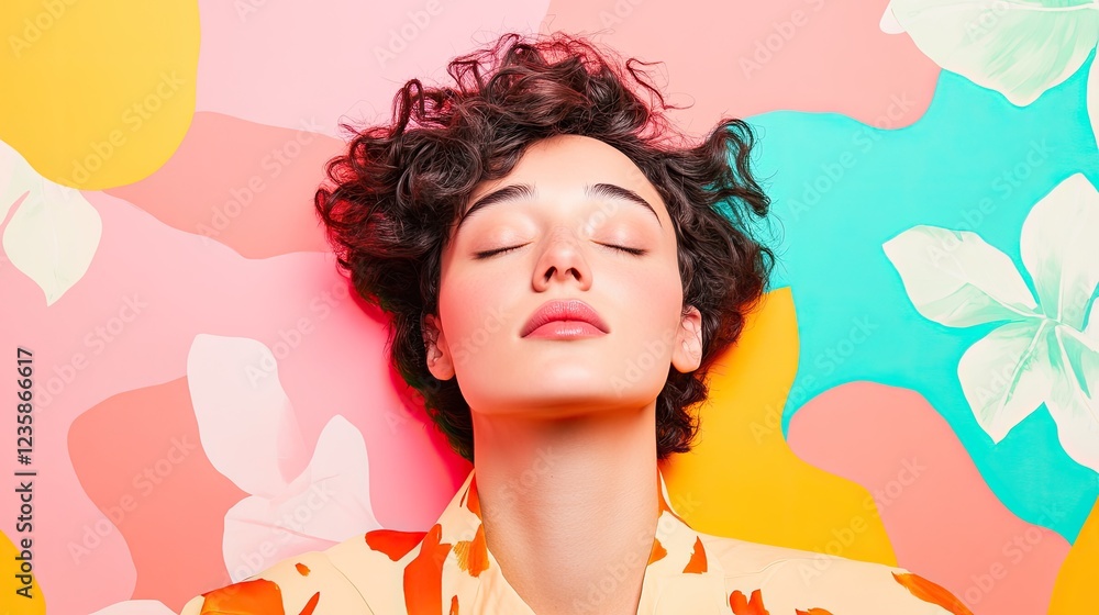 Aufkleber minimalist maximalism concept blending simplicity and eclectic elements showcased in portrait of per