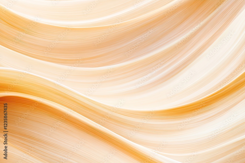 Aufkleber minimalistic abstract wave pattern reminiscent of wind-blown grass soft curving lines in warm earthy