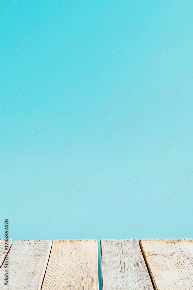 Aufkleber minimalistic composition featuring wooden plank on solid color background showcasing grain and textu