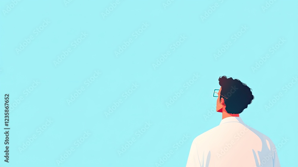 Aufkleber minimalistic scene depicting human and ai robot engaged in thoughtful conversation emphasizing emoti