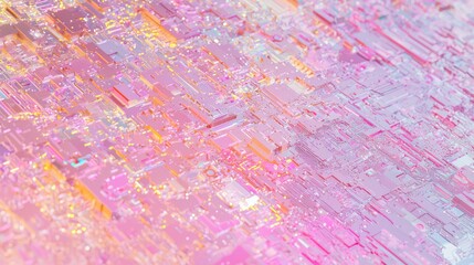 Fototapeta premium Abstract Glitch Effect on Splintered GPU Textures in Pastel Shades