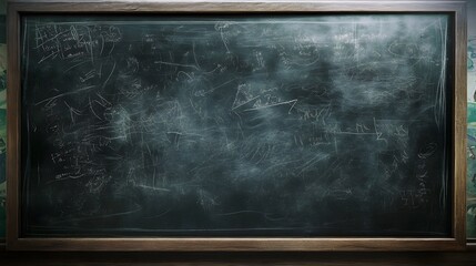 Empty black chalkboard or blackboard in classroom or lecture hall setting ready for education teaching learning or training presentation  Vintage grunge texture and copy space for text or graphics