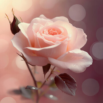 pink rose with blur background