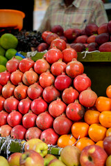 pomegranates fruit at market