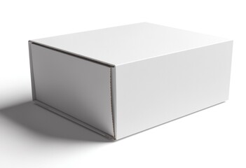 Fototapeta premium Blank white package box illustration mockup template isolated on white