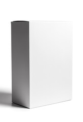Naklejka premium Blank white package box illustration mockup template isolated on white