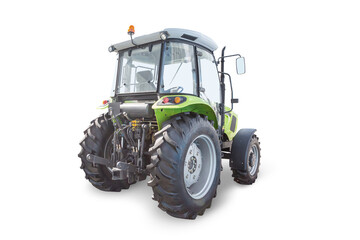 Modern wheeled tractor isolated