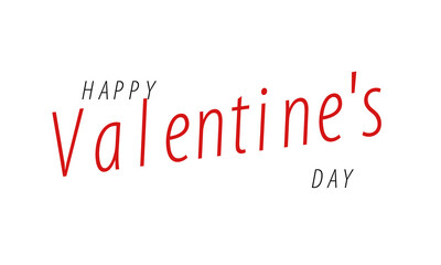 happy valentines day, red handwritten text over white background