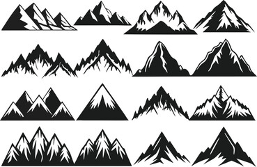 Obraz premium mountain silhouette white background artwork set