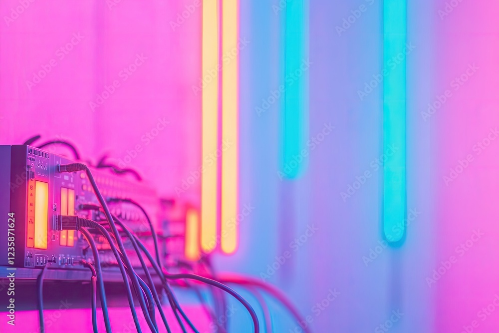 Poster clean image captures intricate process of creating electronic music with diy synthesizers showcasing