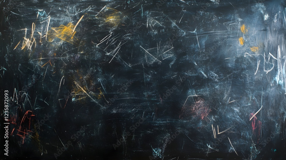 Aufkleber Energetic abstract background with a chalkboard like surface featuring a dynamic composition of expressive chalk strokes graffiti inspired patterns and vibrant playful colors  This modern