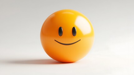 Fototapeta premium 3D Smiling Emoji, Isolated, Positive Emotion, Digital Art, Graphic Element