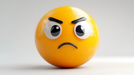 Fototapeta premium 3D Angry Emoji on White Background