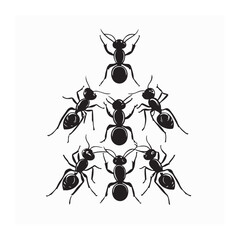 Ants Image vector. Ant Silhouette Vector in Black and White