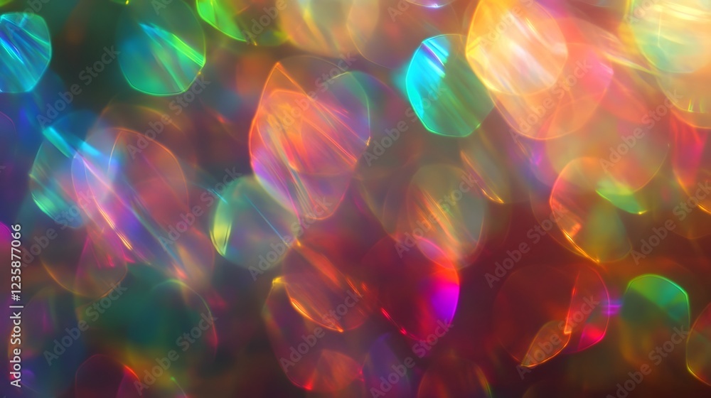 Aufkleber Mesmerizing abstract background with dynamic swirling patterns of colorful glowing lights and prismatic iridescent effects  Kaleidoscopic psychedelic visual illusion of shifting