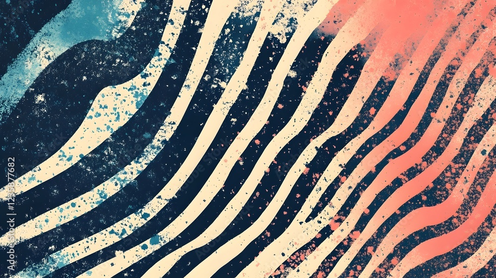 Poster Mesmerizing Abstract Geometric Pattern with Vibrant Colors and Dynamic Fluid Movement