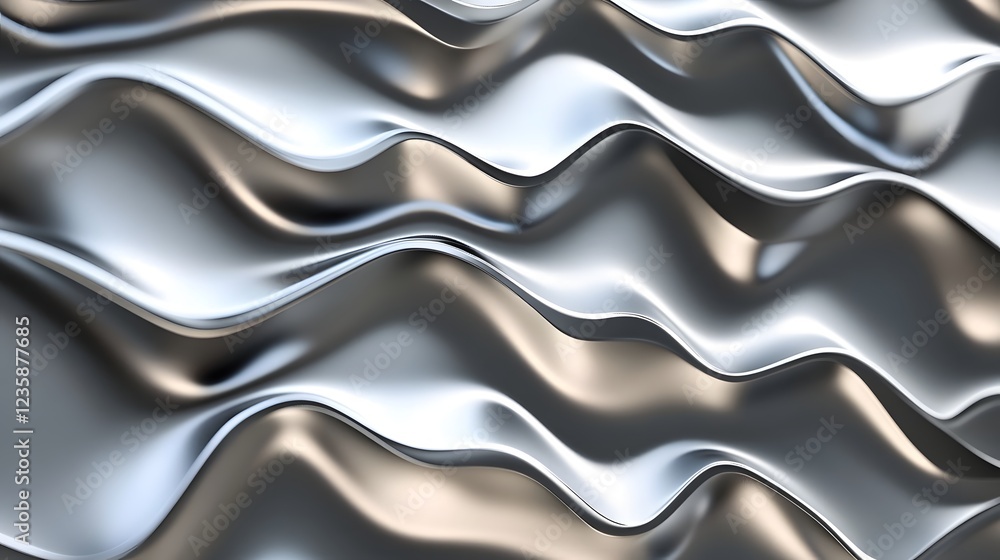 Fototapete mesmerizing abstract metallic waves and fluid curves create a dynamic futuristic and visually captiv