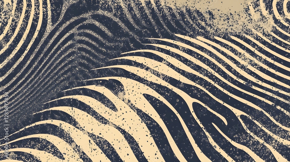 Poster mesmerizing abstract wave pattern with metallic golden tones and elegant curves