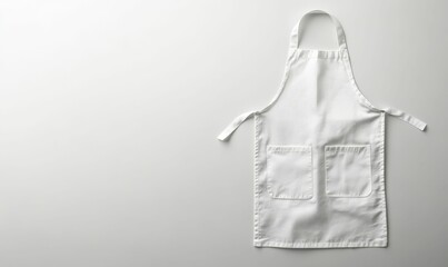 Clean white apron, two pockets, ready to wear.