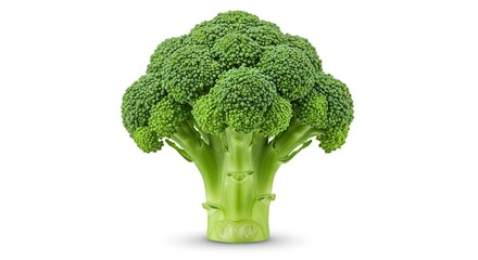 Fresh Green Broccoli Floret Healthy Vegetable Isolated on White Background Nutrition Food