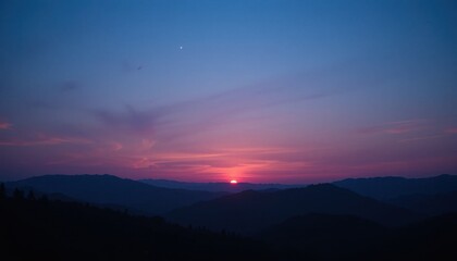 Obraz premium Twilight glow fading into deep indigo