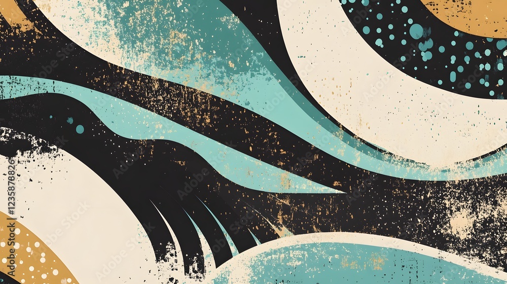 Poster mesmerizing fluid motions in a vibrant abstract composition