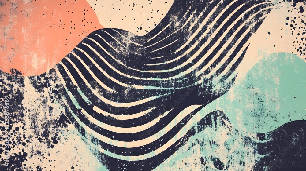 Poster Mesmerizing Fluid Patterns in Dynamic Geometric Abstraction